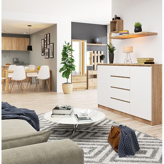 CREDENZA K160 2D 4SZ CLP PK ROVERE SONOMA / BIANCO