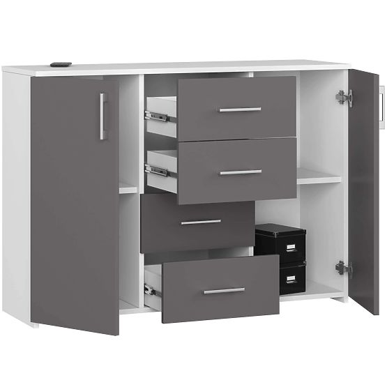 CREDENZA K45 PK BIANCA / GRIGIO GRAFITE
