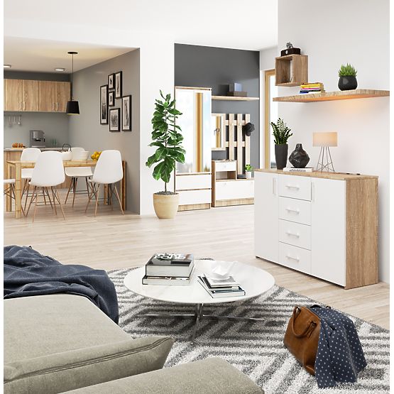 CREDENZA K45 PK ROVERE SONOMA / BIANCO