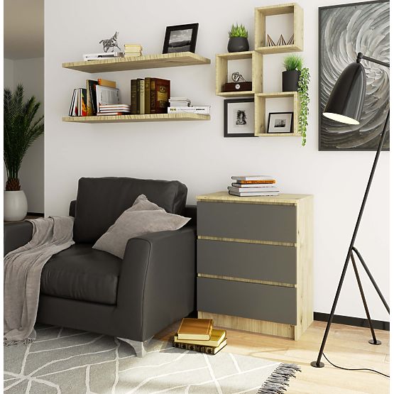 CREDENZA K60 3CAS CLP PK ROVERE ARTISAN / GRIGIO