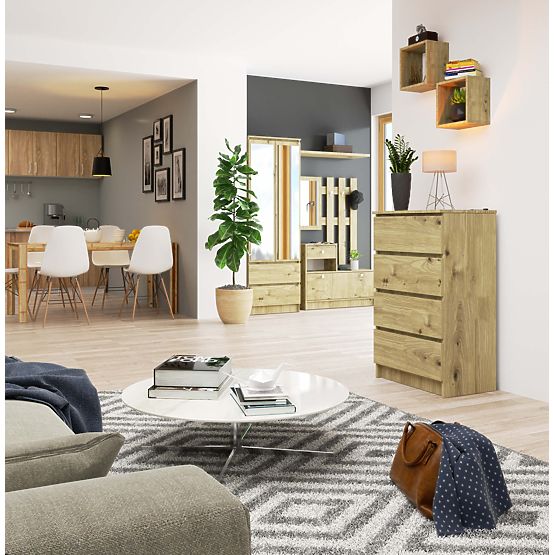 CREDENZA K60 4 CASSETTI ROVERE ARTISAN