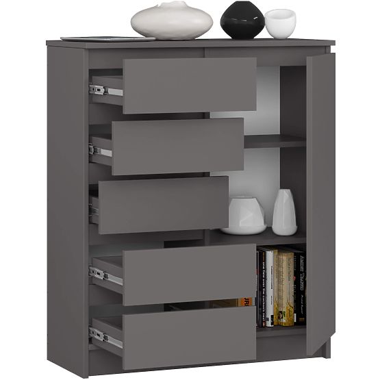 CREDENZA K80 1D 5SZ PK GRIGIO GRAFITE