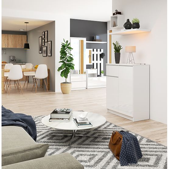 CREDENZA K80 2D 1SZ CLP PK BIANCO LUCIDO