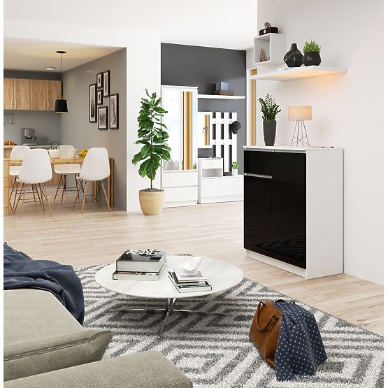 CREDENZA K80 2D 1SZ CLP PK NERO LUCIDO