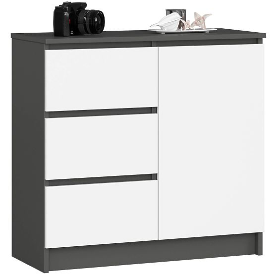 CREDENZA K80 JERRY 1D 3SZ PK GRAFITE GRIGIO / BIANCO