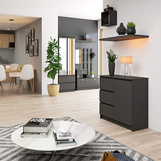 CREDENZA K80 JERRY 1D 3SZ PK GRAFITE GRIGIO