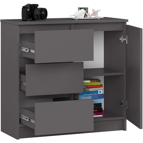 CREDENZA K80 JERRY 1D 3SZ PK GRAFITE GRIGIO