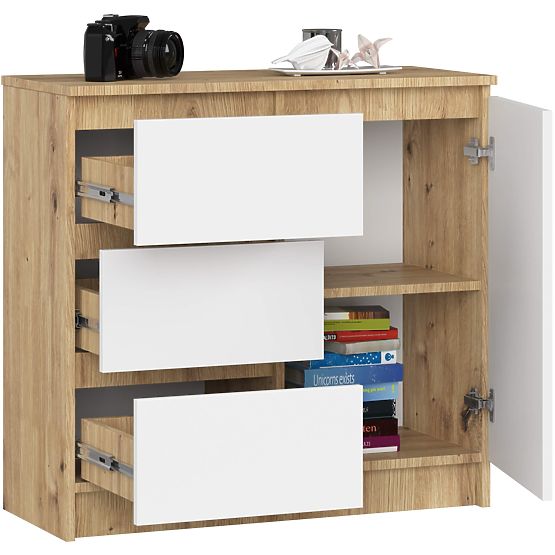CREDENZA K80 JERRY 1D 3SZ PK ROVERE ARTIGIANO / BIANCO