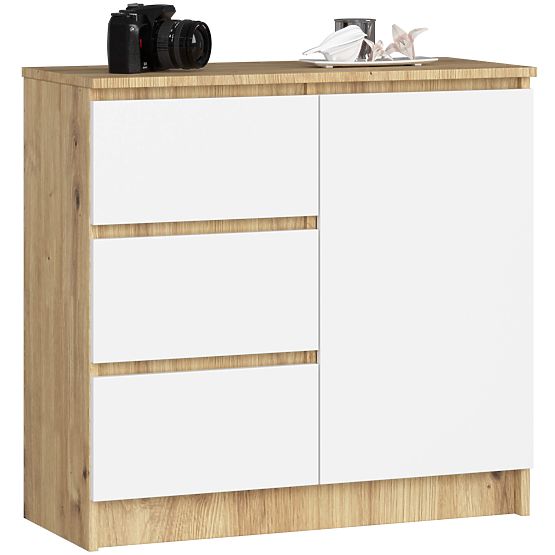 CREDENZA K80 JERRY 1D 3SZ PK ROVERE ARTIGIANO / BIANCO