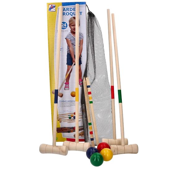 Croquet gioco in legno 24 pezzi - per bambini e adulti