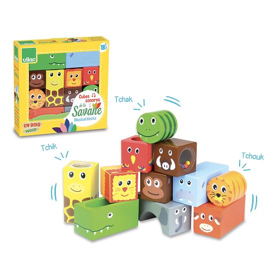 Cubi sonori in legno Vilac Savana