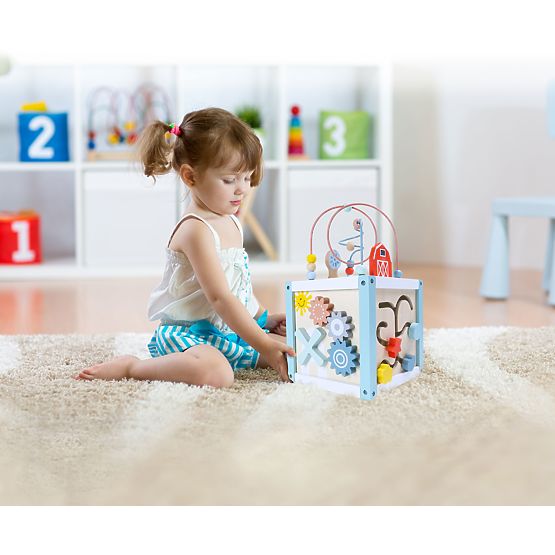 Cubo educativo in legno con forme + blocchi ECOTOYS