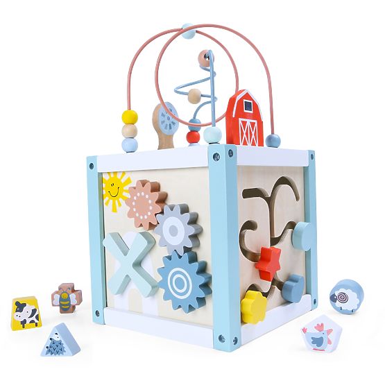 Cubo educativo in legno con forme + blocchi ECOTOYS