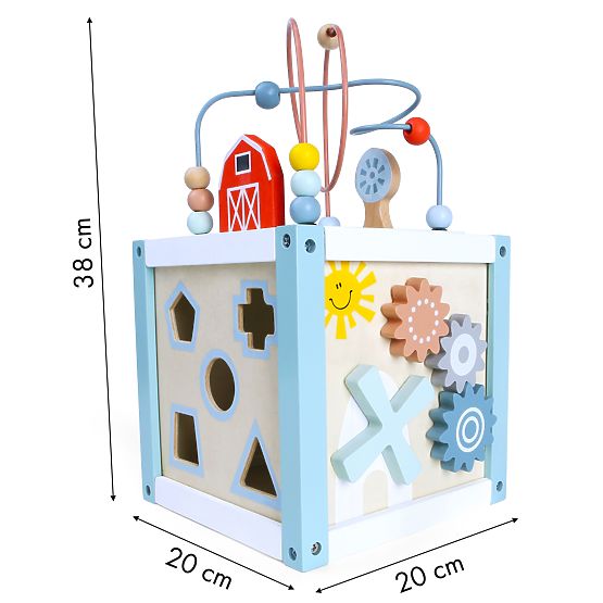 Cubo educativo in legno con forme + blocchi ECOTOYS