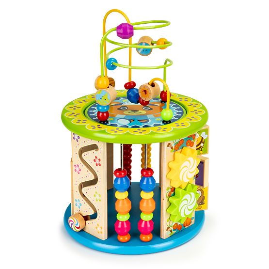 Cubo educativo in legno con giochi e blocchi di pesca ECOTOYS