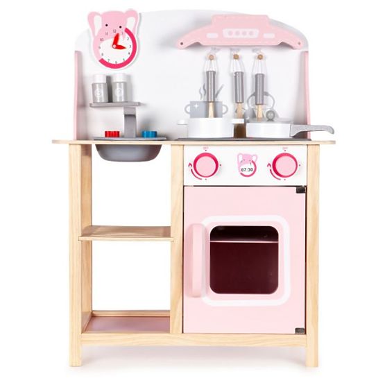 Cucina Ema in legno con effetti - rosa