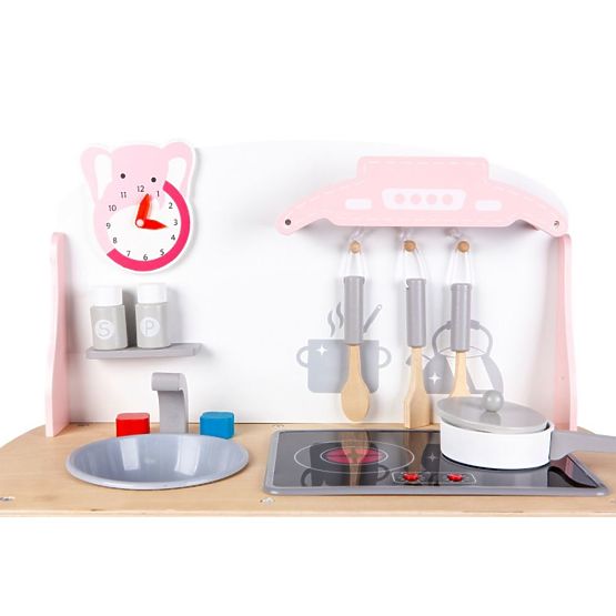 Cucina Ema in legno con effetti - rosa