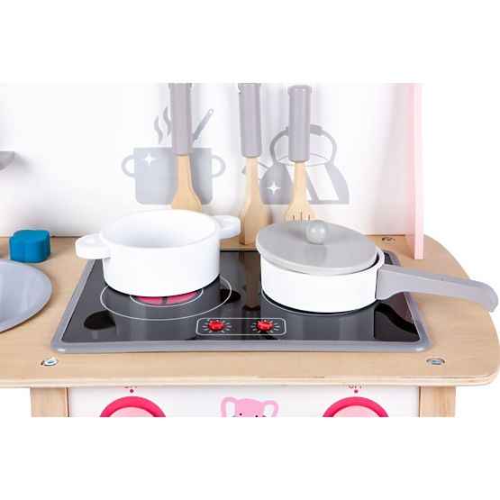 Cucina Ema in legno con effetti - rosa