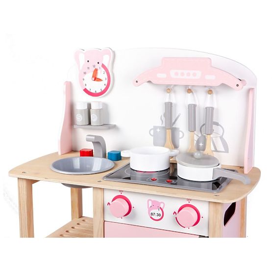 Cucina Ema in legno con effetti - rosa