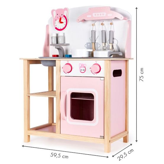 Cucina Ema in legno con effetti - rosa