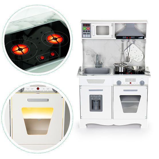 Cucina in legno per bambini con suoni e LED + accessori ECOTOYS