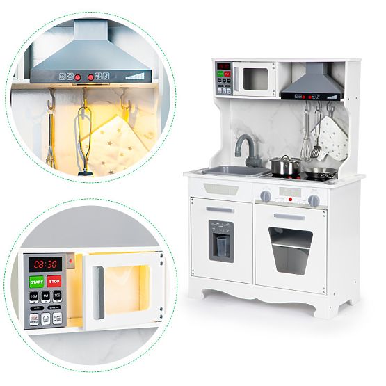 Cucina in legno per bambini con suoni e LED + accessori ECOTOYS