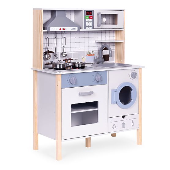 Cucina in legno per bambini suoni LED forno lavatrice accessori da cucina ECOTOYS