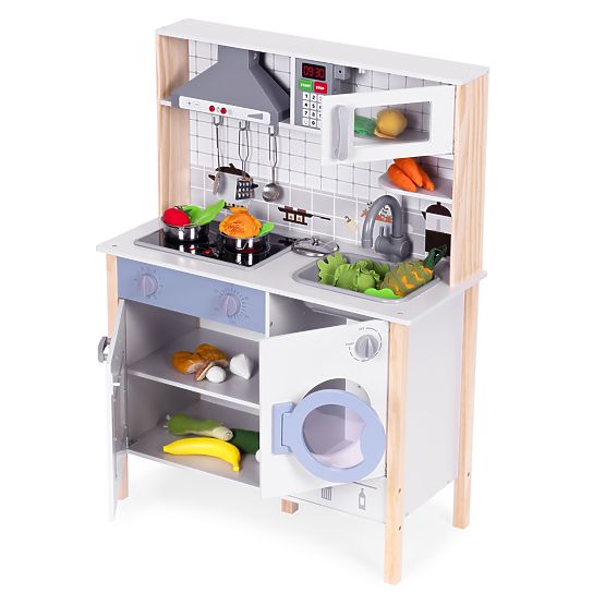 Cucina in legno per bambini suoni LED forno lavatrice accessori da cucina ECOTOYS