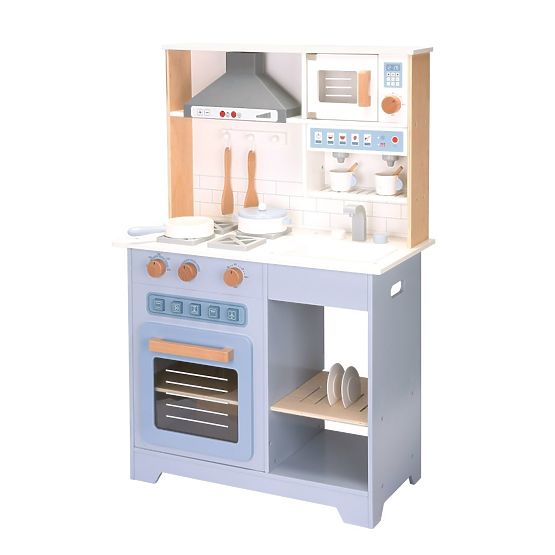 Cucina interattiva in legno con cappa