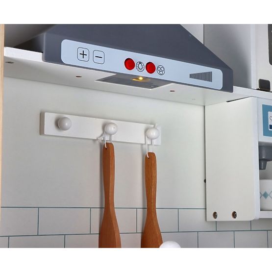 Cucina interattiva in legno con cappa