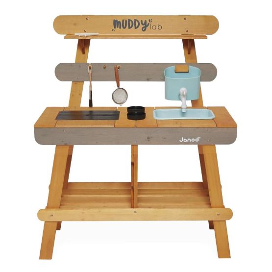 Cucina per bambini in legno Janod Outdoor Muddy Lab