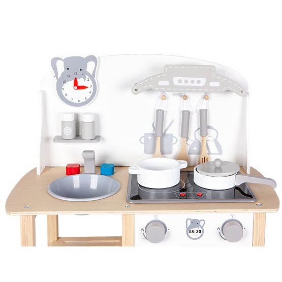 Cucina Sofia in legno con effetti - grigio-bianco