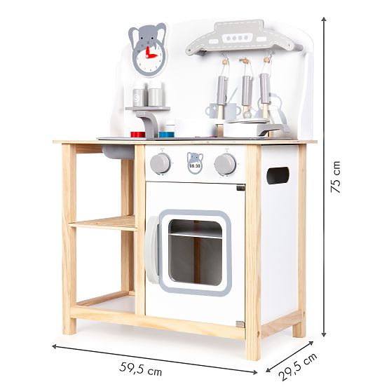 Cucina Sofia in legno con effetti - grigio-bianco