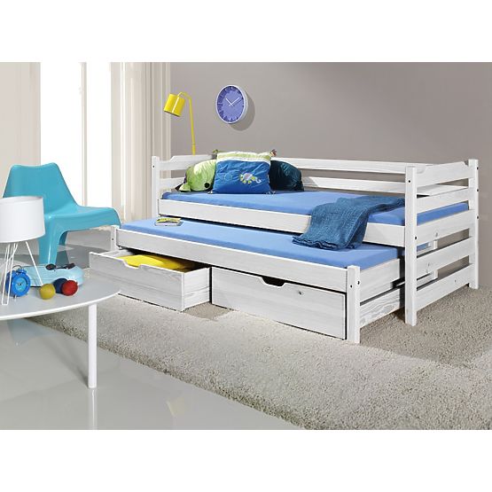 Letto per bambini con letto estraibile Sam bianco