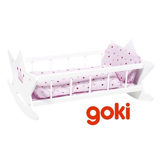 Culla in legno Goki per bambole con piumini