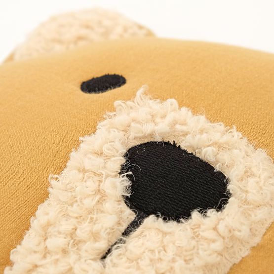 Cuscino in mussola Ourbaby Ø 35 cm Orso - senape