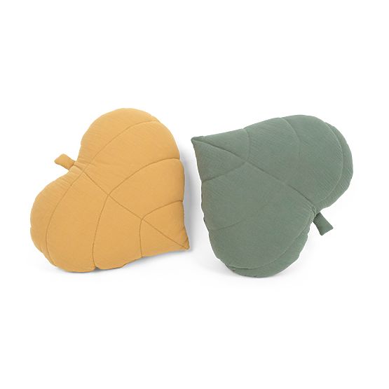 Cuscino in mussola Ourbaby 38x35 cm Foglia - senape