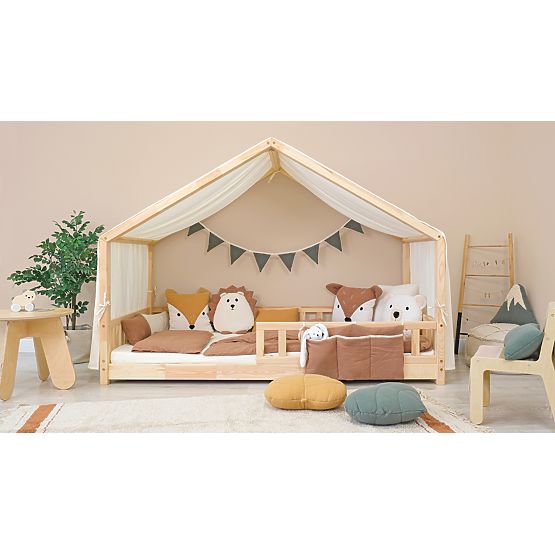 Cuscino in mussola Ourbaby 38x35 cm Foglia - senape
