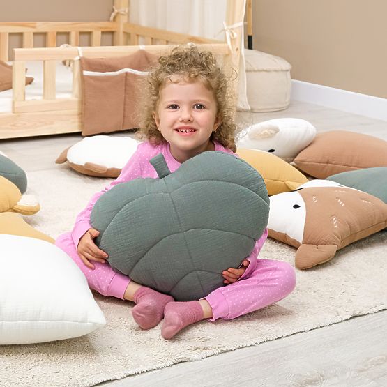 Cuscino in mussola Ourbaby 38x35 cm Foglia - verde