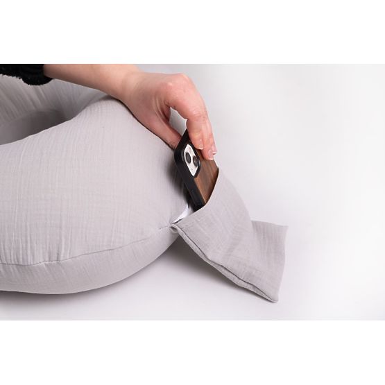 Cuscino per allattamento in mussola Heavens - grigio