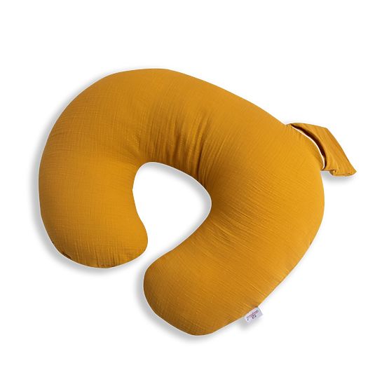 Cuscino regolabile in mussola Heavens - senape