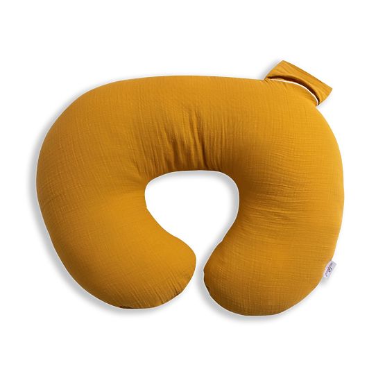 Cuscino regolabile in mussola Heavens - senape