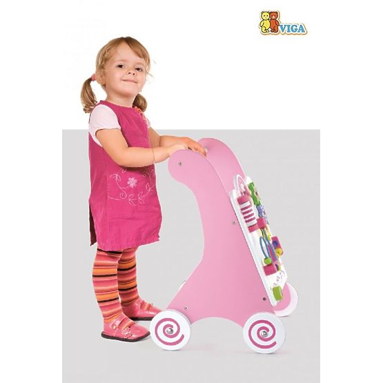 Deambulatore in legno rosa