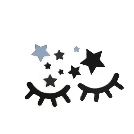 Decorazione murale: Occhi addormentati con stelle - blu