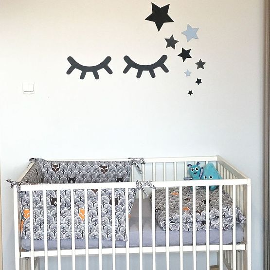 Decorazione murale: Occhi addormentati con stelle - blu