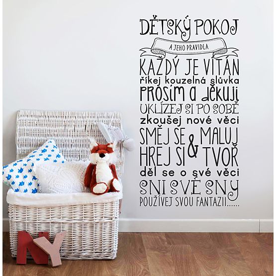 Decorazione murale - Regole della stanza dei bambini - nero