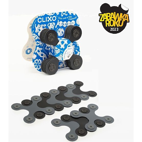 Designer Pack costruzioni magnetiche Clixo, Nero