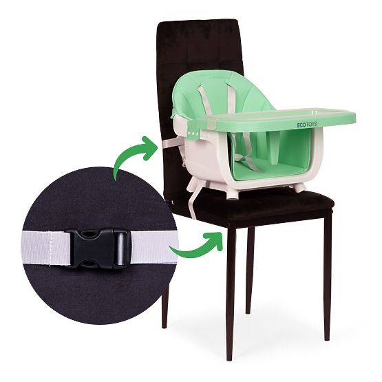 Seggiolone per bambini 2 in 1 verde ECOTOYS