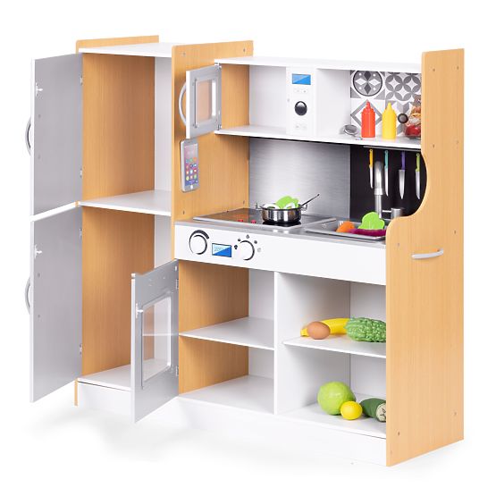 Cucina per bambini con suoni e lavagna a LED accessori in metallo MDF +3 anni ECOTOYS