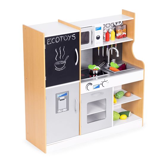 Cucina per bambini con suoni e lavagna a LED accessori in metallo MDF +3 anni ECOTOYS